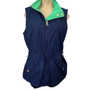 Lauren Ralph Lauren Blue Vest with Green Collar